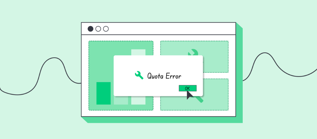 Illustration, die eine Quota-Error-Meldung in Google Looker Studio darstellt